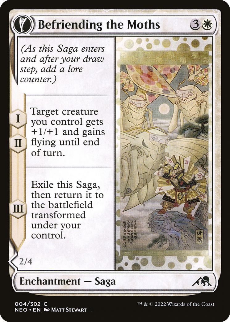 Befriending the Moths (NEO-004) - Kamigawa: Neon Dynasty: (fandfc, enchantment)