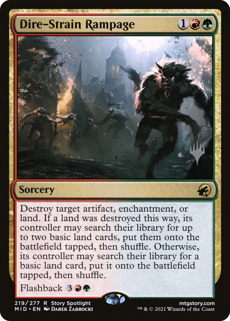 Dire-Strain Rampage (PPMID-219P) - Innistrad: Midnight Hunt Promos Foil
