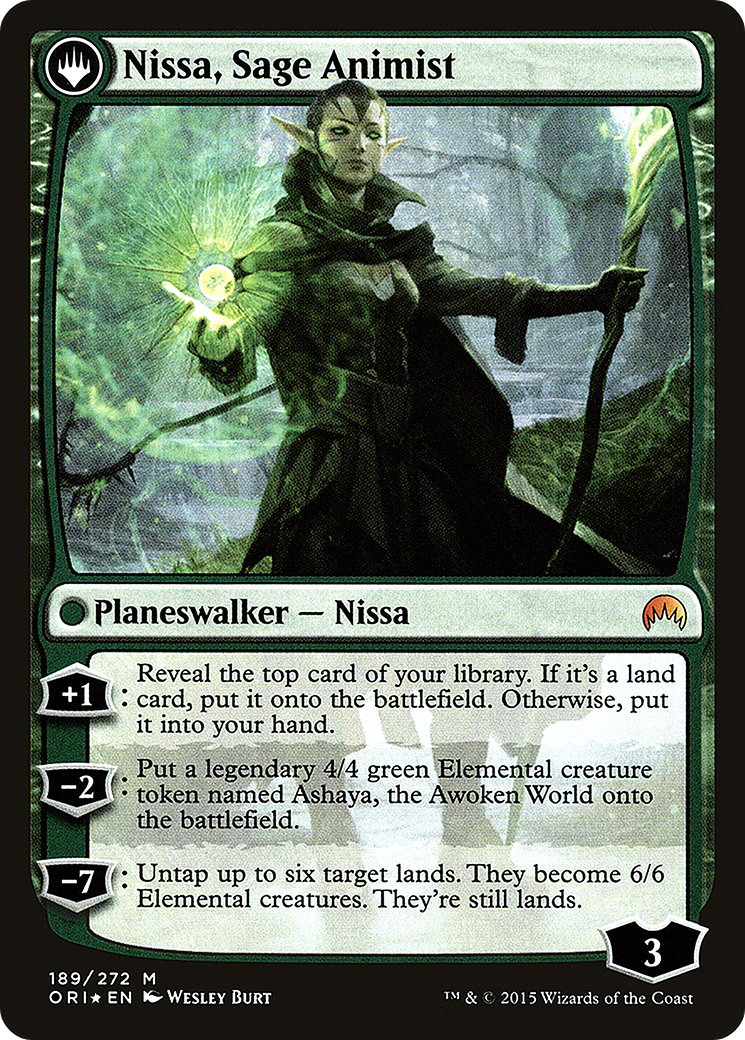 Nissa, Vastwood Seer (PRE-189) - Magic Origins Promos: (originpwdfc) Foil