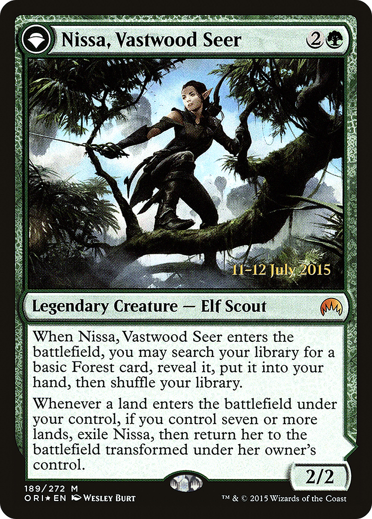 Nissa, Vastwood Seer (PRE-189) - Magic Origins Promos: (originpwdfc) Foil