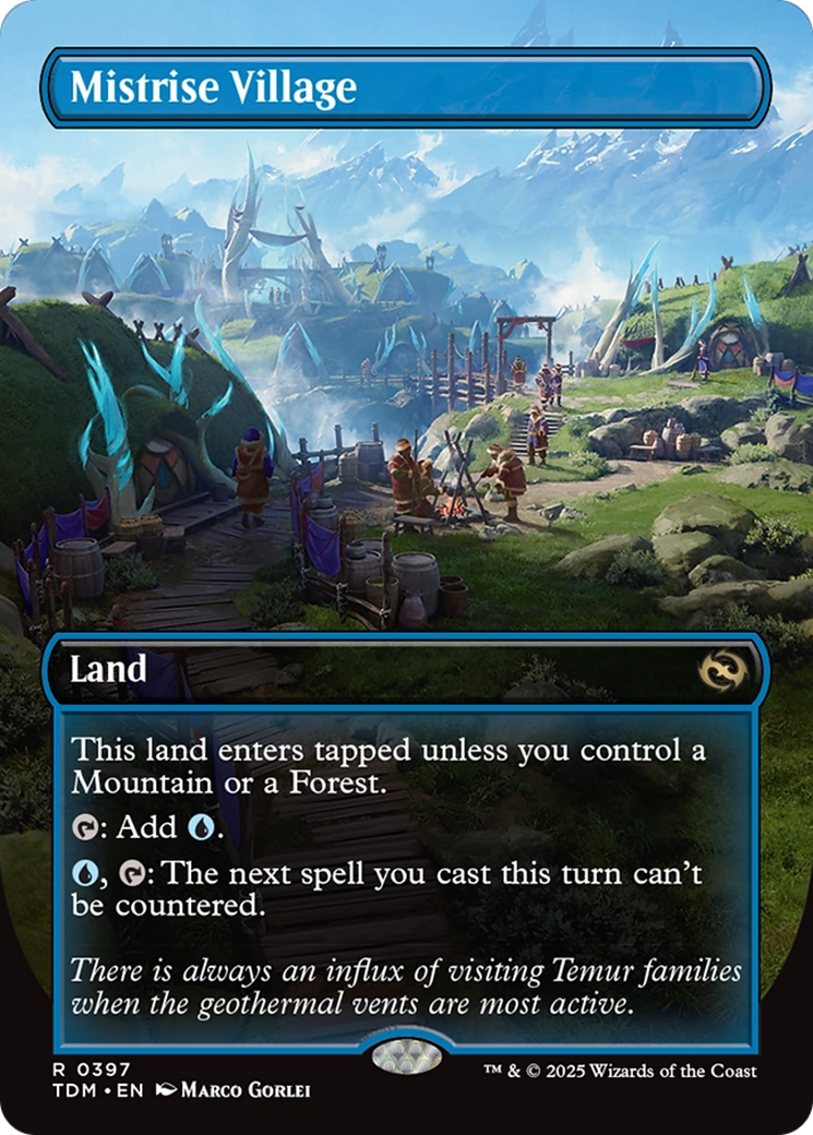 Mistrise Village (Borderless) (TDM-397) - Tarkir: Dragonstorm (Borderless)