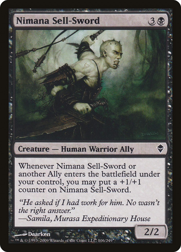 Nimana Sell-Sword (ZEN-106) - Zendikar Foil
