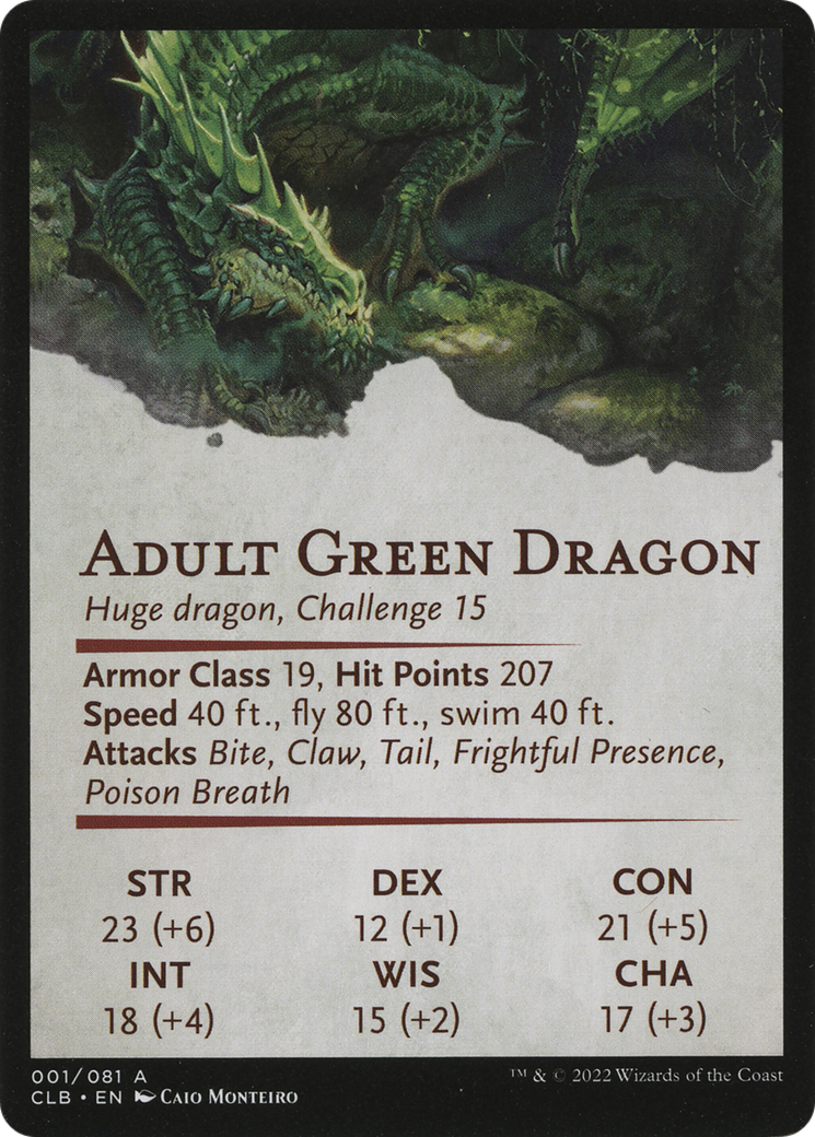 Lurking Green Dragon // Lurking Green Dragon (ACLB-001) - Battle for Baldur's Gate Art Series (Borderless) Foil