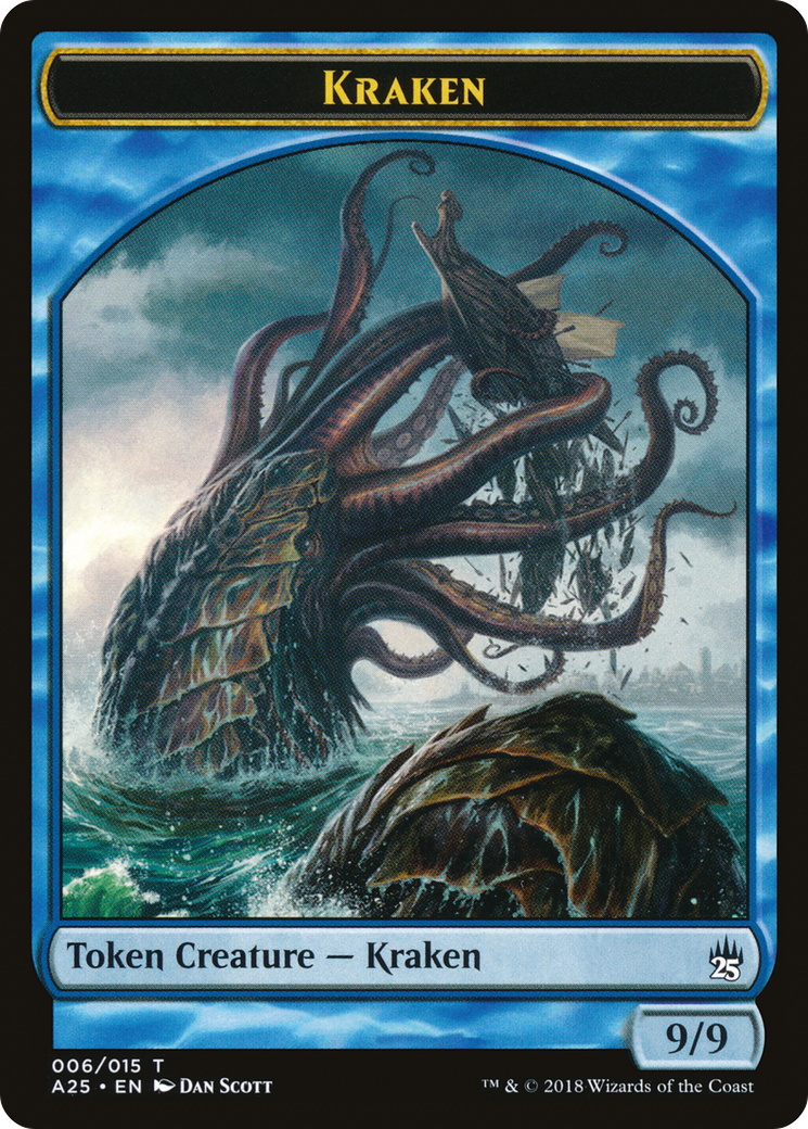Fish // Kraken Double-Sided Token (A25-5 // 6) - Masters 25 Tokens