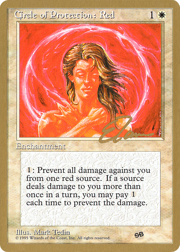 Circle of Protection: Red - 1996 Eric Tam (4ED) (SB) (WCD-) - Pro Tour Collector Set