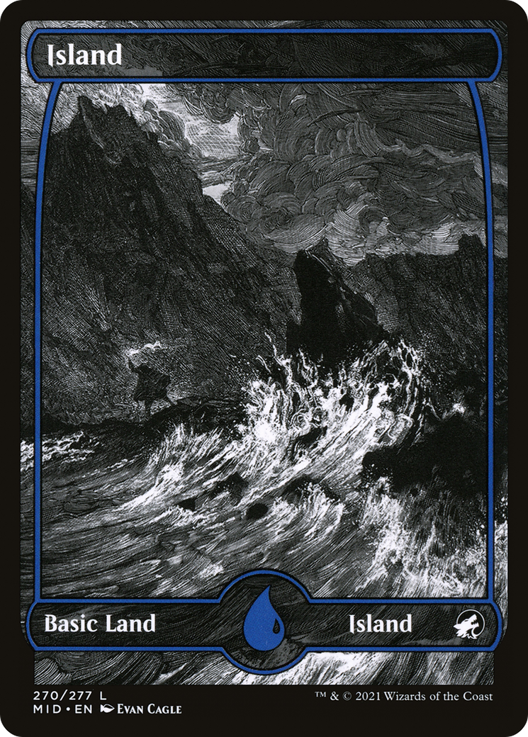 Island (270) (MID-270) - Innistrad: Midnight Hunt: (Full Art, Showcase) Foil