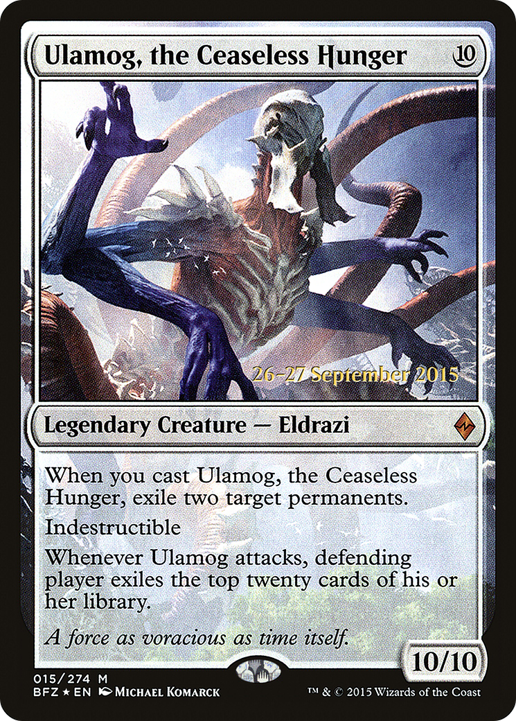 Ulamog, the Ceaseless Hunger (PRE-015) - Battle for Zendikar Promos Foil