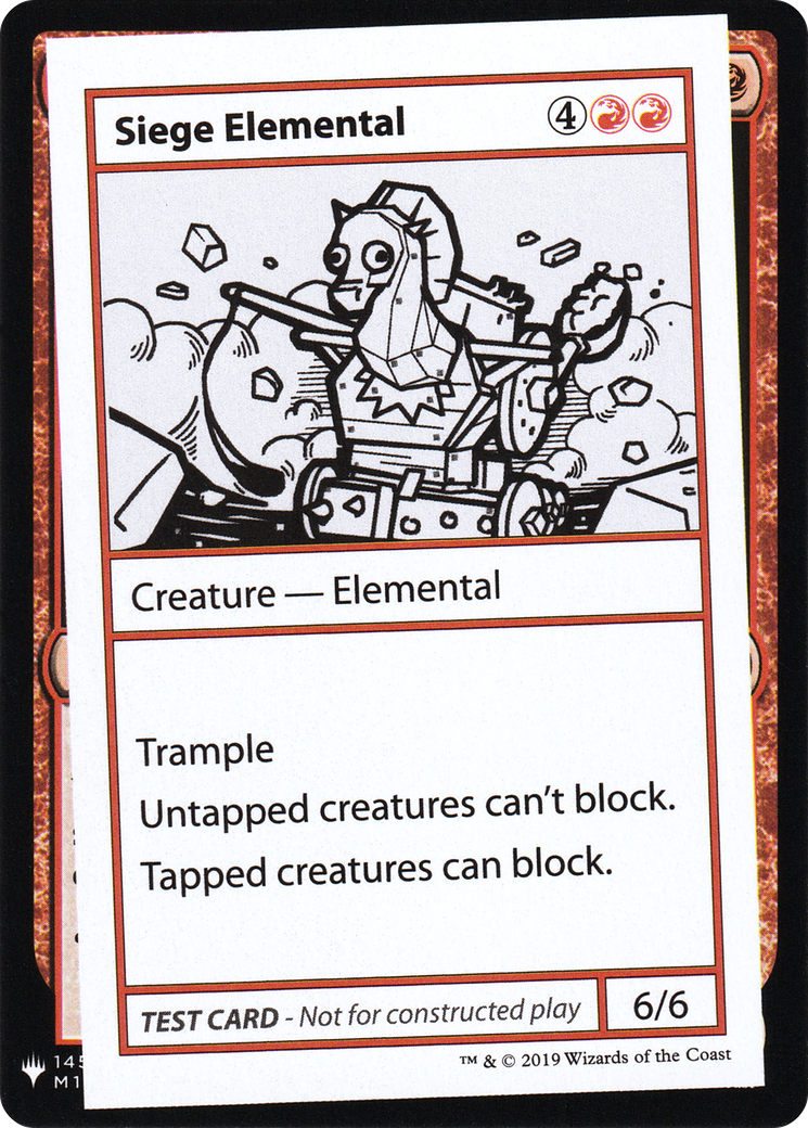 Siege Elemental (CMB1-) - Mystery Booster Playtest Cards 2019