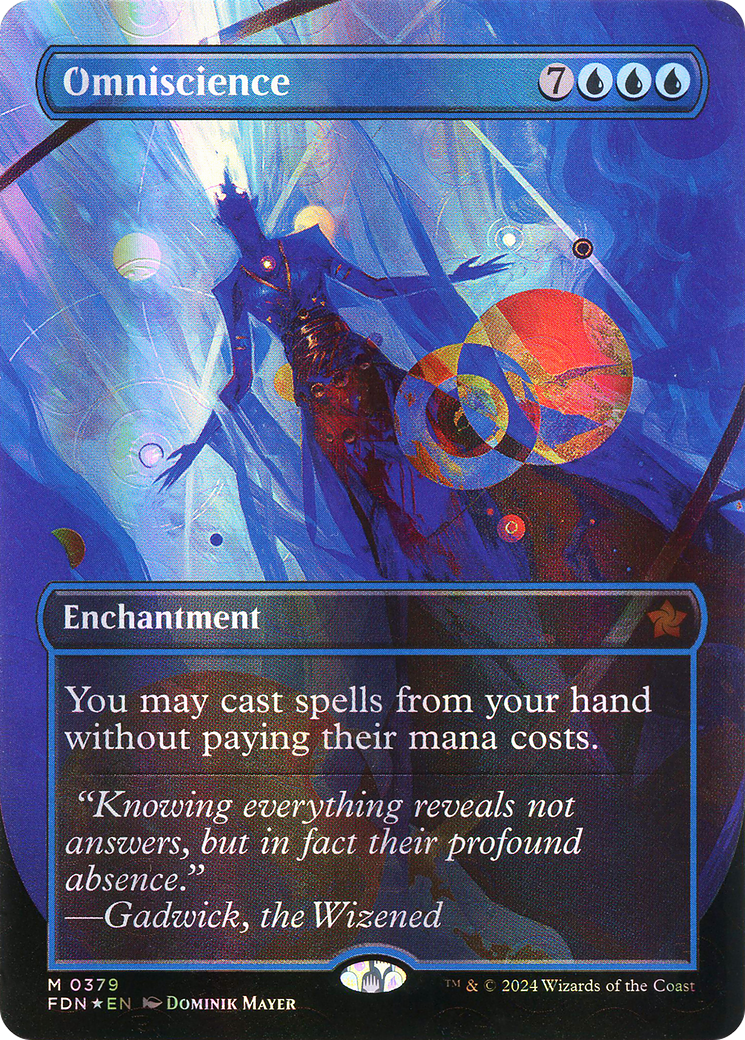 Omniscience (Borderless) (Mana Foil) (FDN-379) - Foundations: (enchantment) (Borderless) Foil