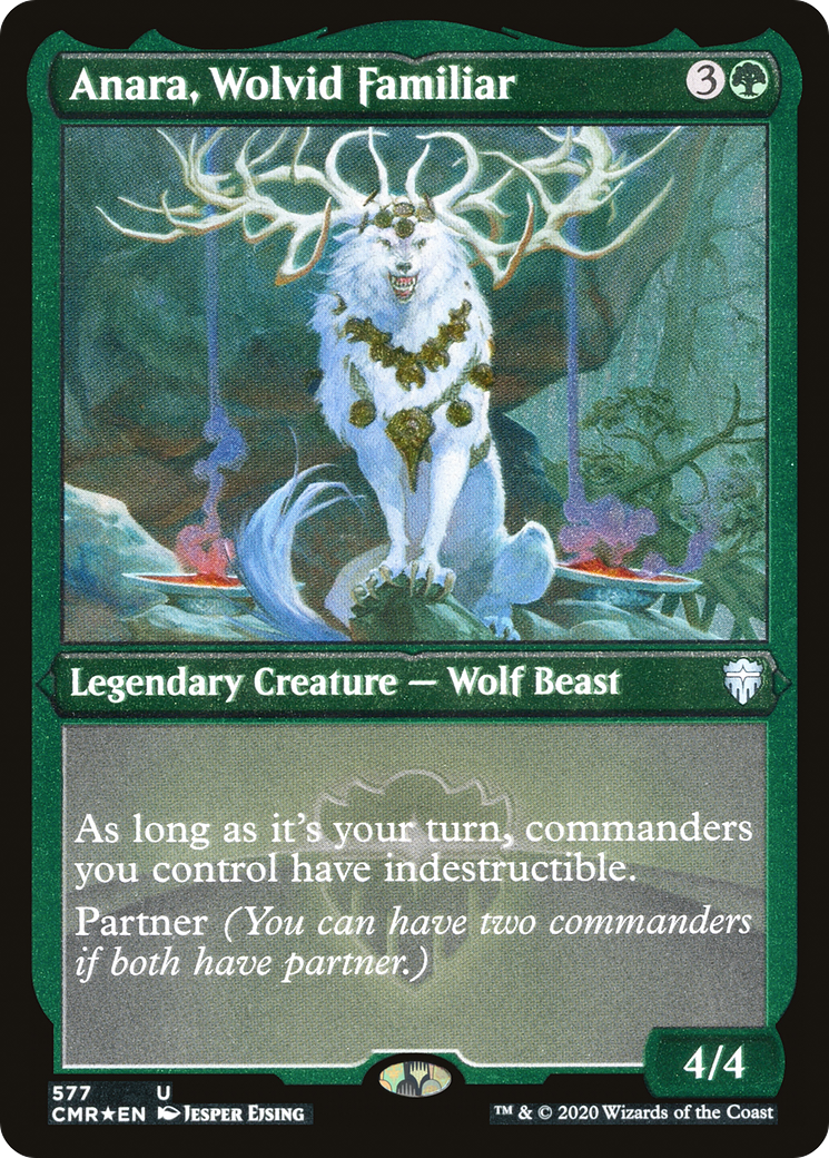 Anara, Wolvid Familiar (Foil Etched) (CMR-577) - Commander Legends Etched Foil