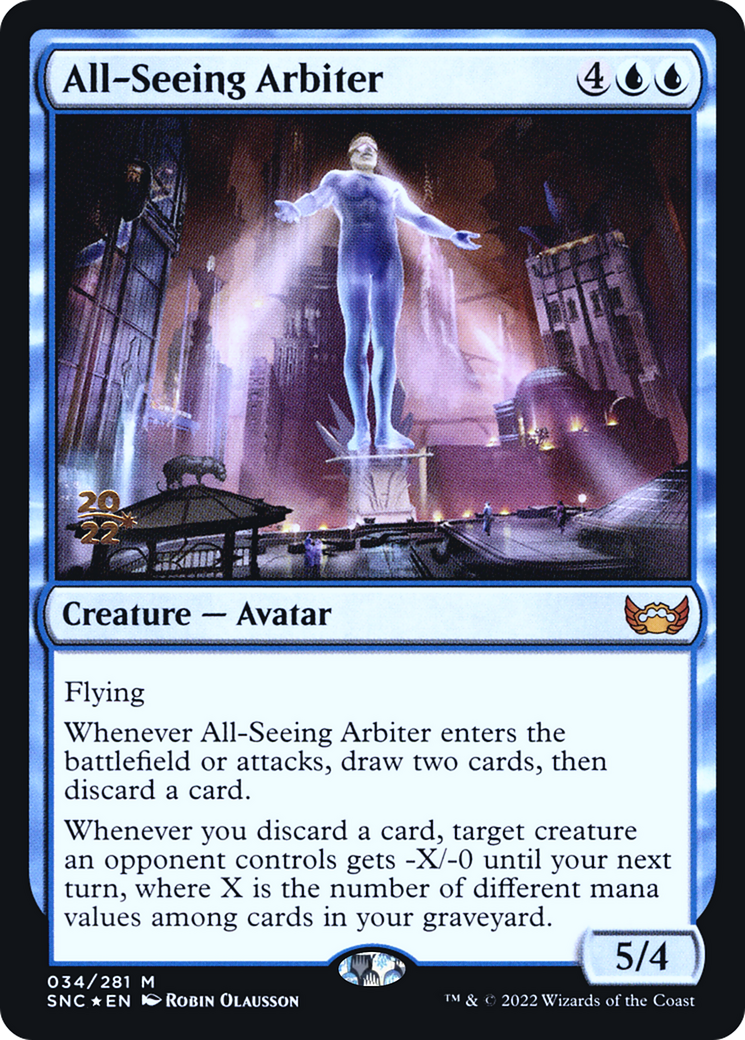 All-Seeing Arbiter (PRE-034) - Streets of New Capenna Promos Foil