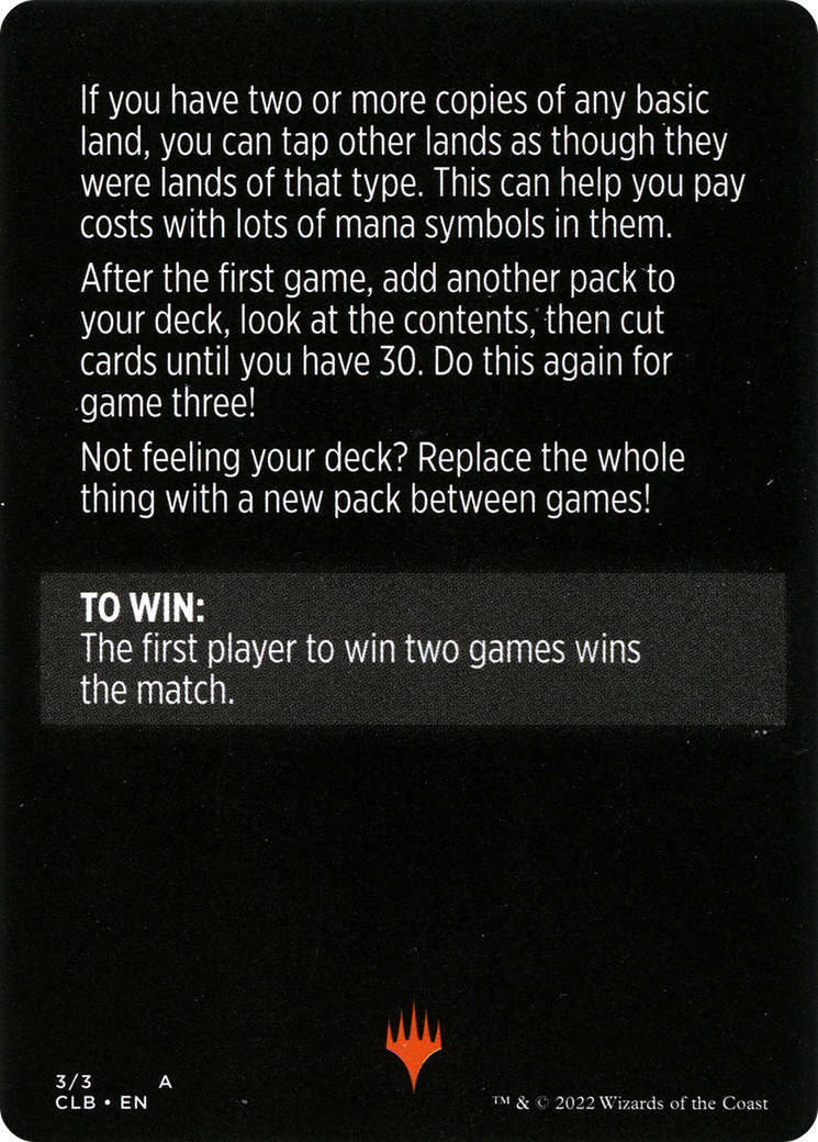 Mini-Master // Mini-Master (cont'd) (MCLB-003) - Commander Legends: Battle for Baldur's Gate Minigames