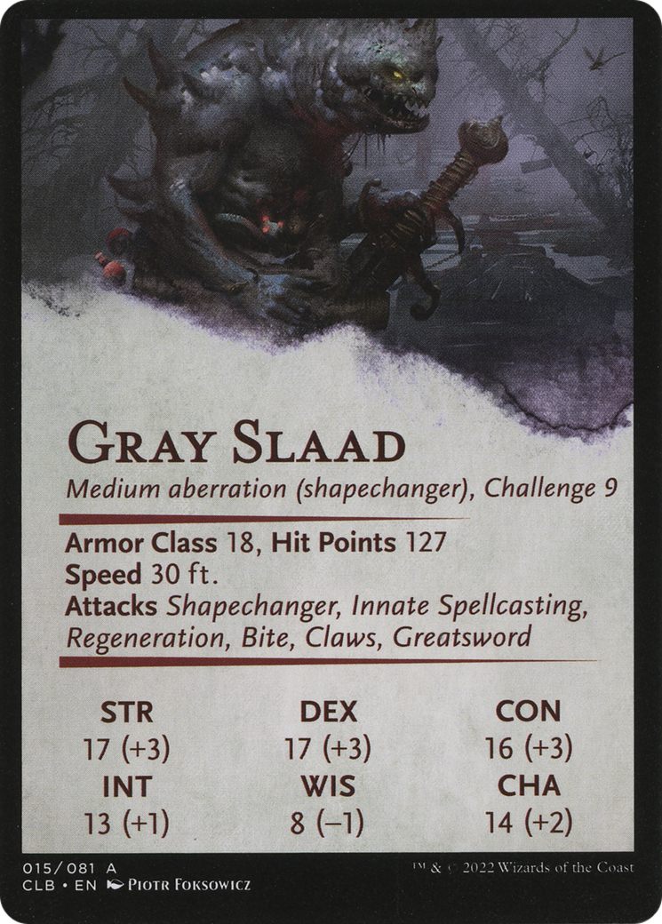 Gray Slaad // Gray Slaad (ACLB-015) - Battle for Baldur's Gate Art Series (Borderless) Foil