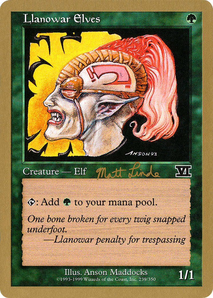 Llanowar Elves - 1999 Matt Linde (6ED) (WCD-) - World Championship Decks 1999