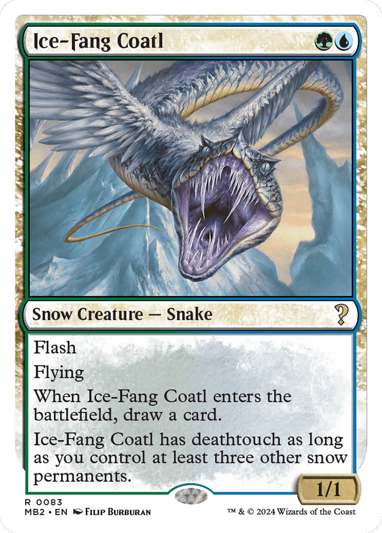 Ice-Fang Coatl (White Border) (MB2-083) - Mystery Booster 2: (snow)