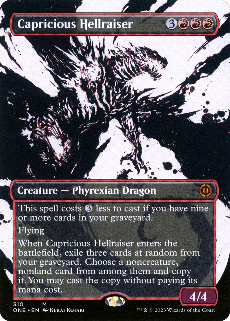 Capricious Hellraiser (Showcase) (ONE-310) - Phyrexia: All Will Be One: (Showcase) (Borderless) Foil