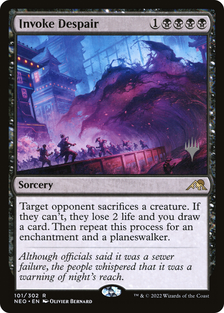 Invoke Despair (PPNEO-101) - Kamigawa: Neon Dynasty Promos Foil