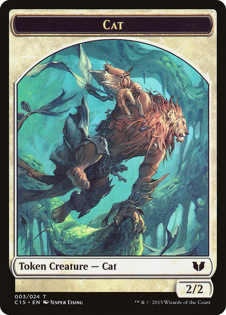 Cat // Zombie Double-Sided Token (C15-3 // 8) - Commander 2015 Tokens