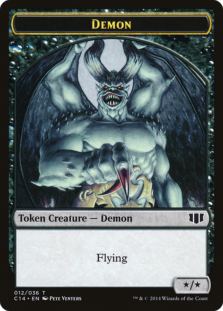 Demon (*/*) // Zombie (Black) Double-sided Token (C14-12 // 16) - Commander 2014 Tokens