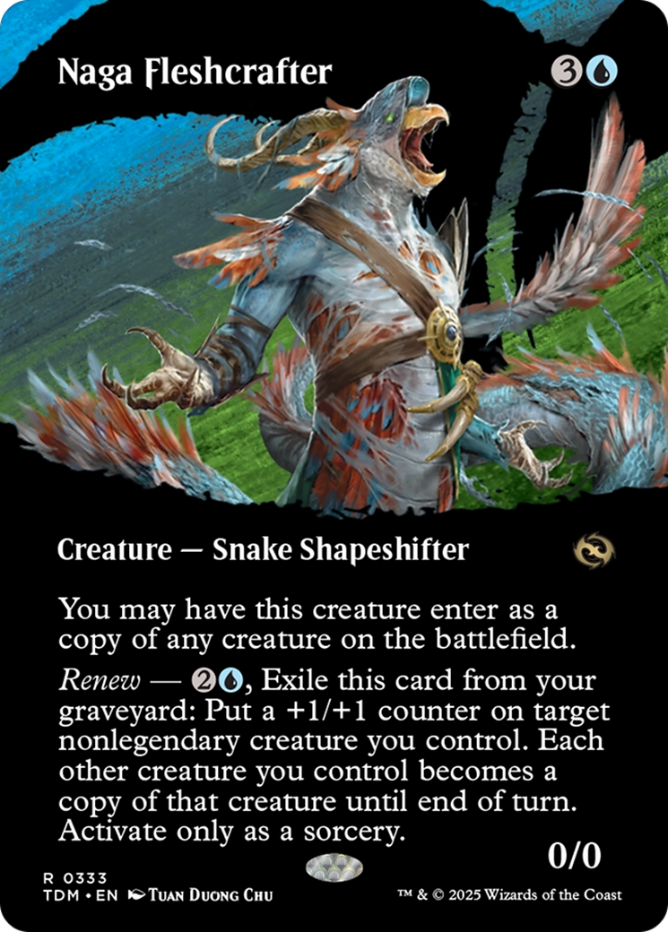 Naga Fleshcrafter (Borderless) (TDM-333) - Tarkir: Dragonstorm: (Showcase) (Borderless) Foil