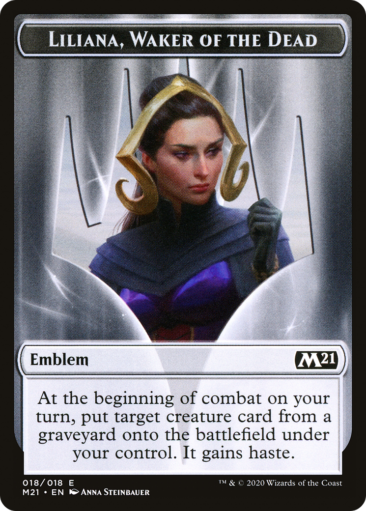 Liliana, Waker of the Dead Emblem (TM21-018) - Core Set 2021 Tokens
