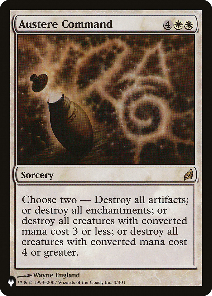 Austere Command (LIST-3/301) - The List