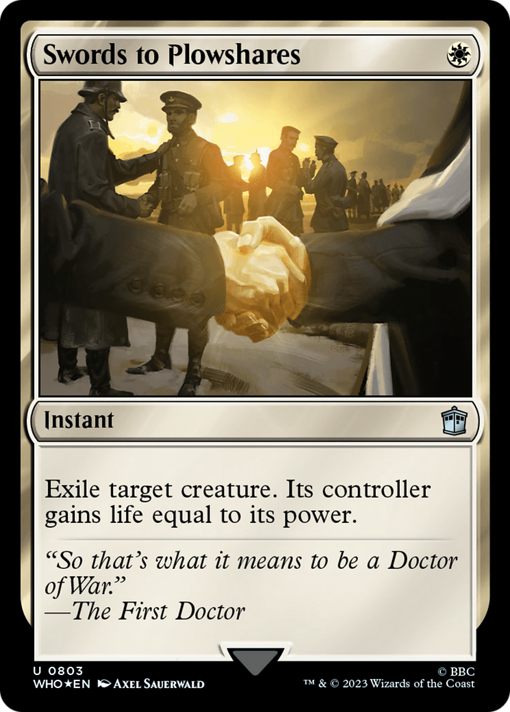 Swords to Plowshares (Surge Foil) (WHO-803) - Doctor Who Foil