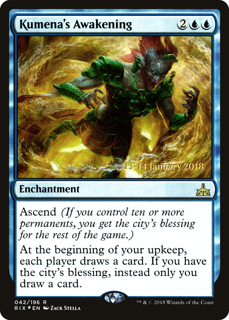 Kumena's Awakening (PRE-042) - Rivals of Ixalan Promos Foil