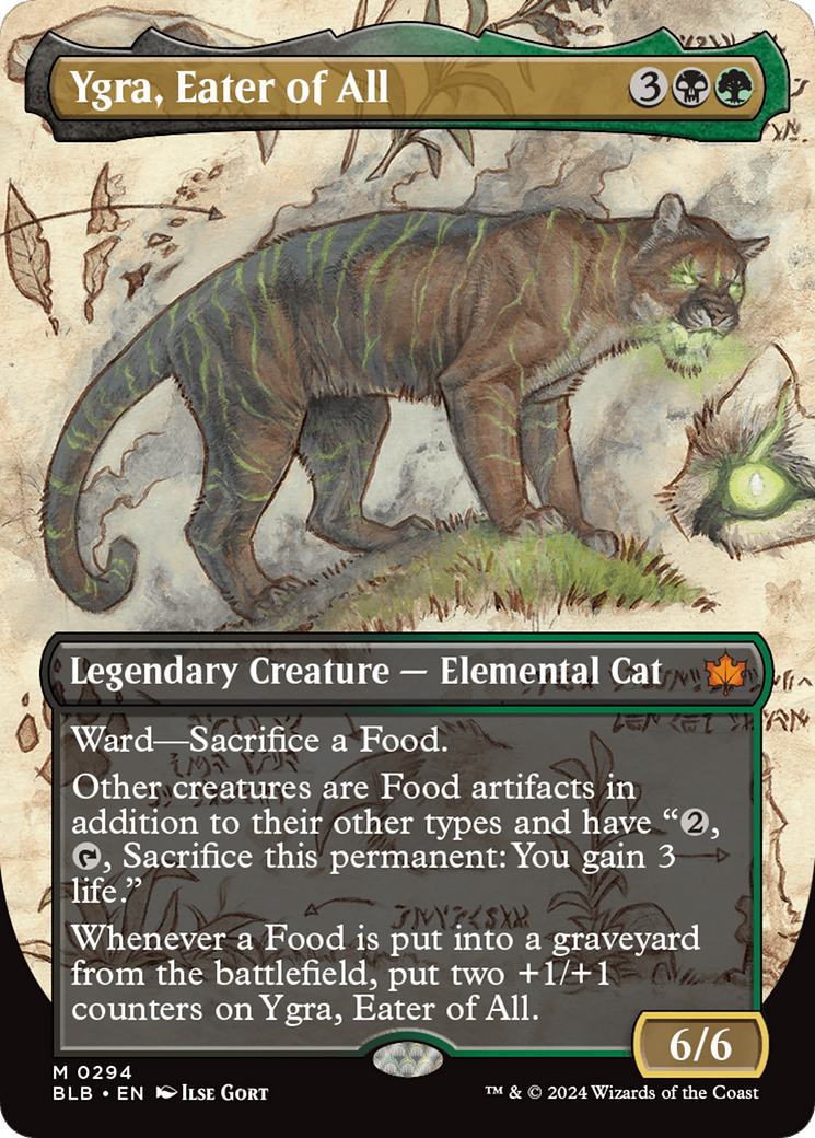 Ygra, Eater of All (Borderless) (BLB-294) - Bloomburrow: (Showcase) (Borderless) Foil