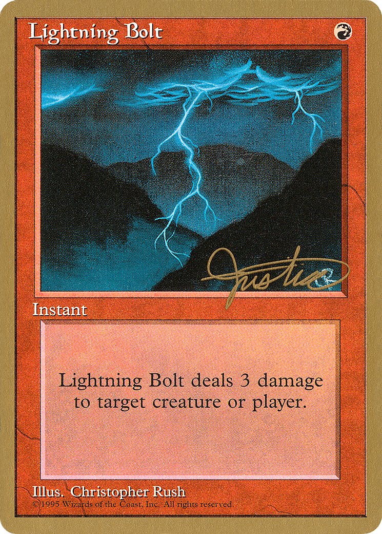 Lightning Bolt - 1996 Mark Justice (4ED) (WCD-) - Pro Tour Collector Set