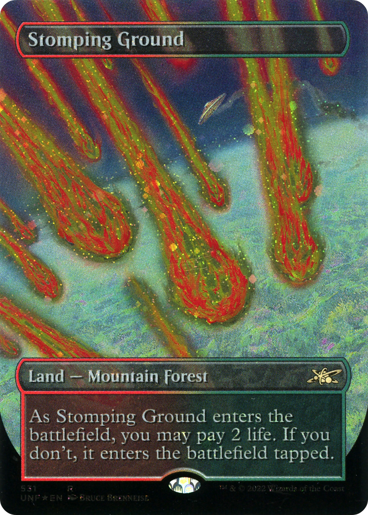Stomping Ground (Borderless) (Galaxy Foil) (UNF-531) - Unfinity (Borderless) Foil