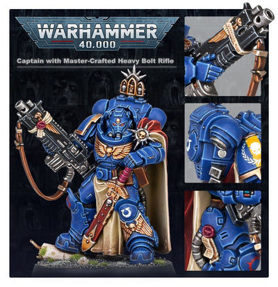 Space Marines: Captain in Gravis Armour with Master-crafted Heavy Bolt Rifle