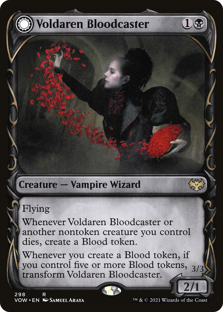 Voldaren Bloodcaster (Showcase) (VOW-298) - Innistrad: Crimson Vow: (Showcase, Double Faced Transform) Foil