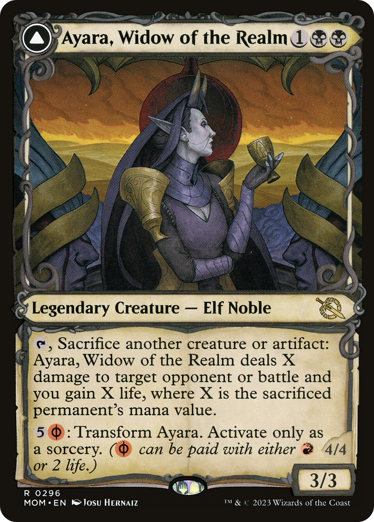 Ayara, Widow of the Realm (Showcase) (MOM-296) - March of the Machine: (Showcase) Foil