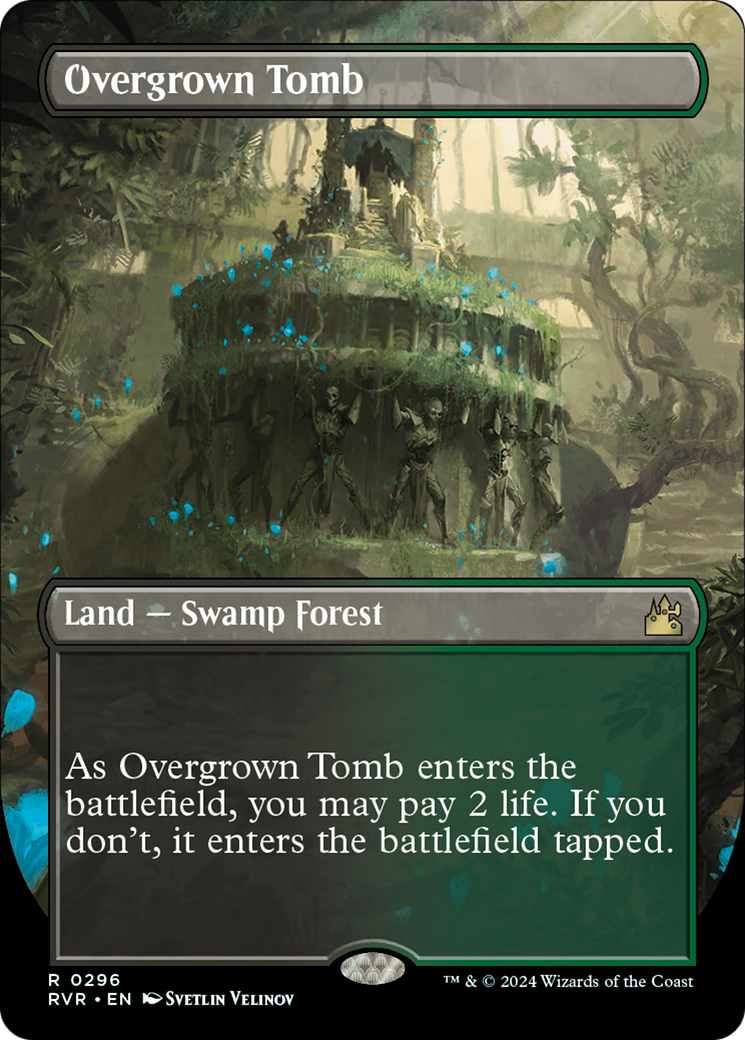 Overgrown Tomb (Borderless) (RVR-296) - Ravnica Remastered (Borderless) Foil