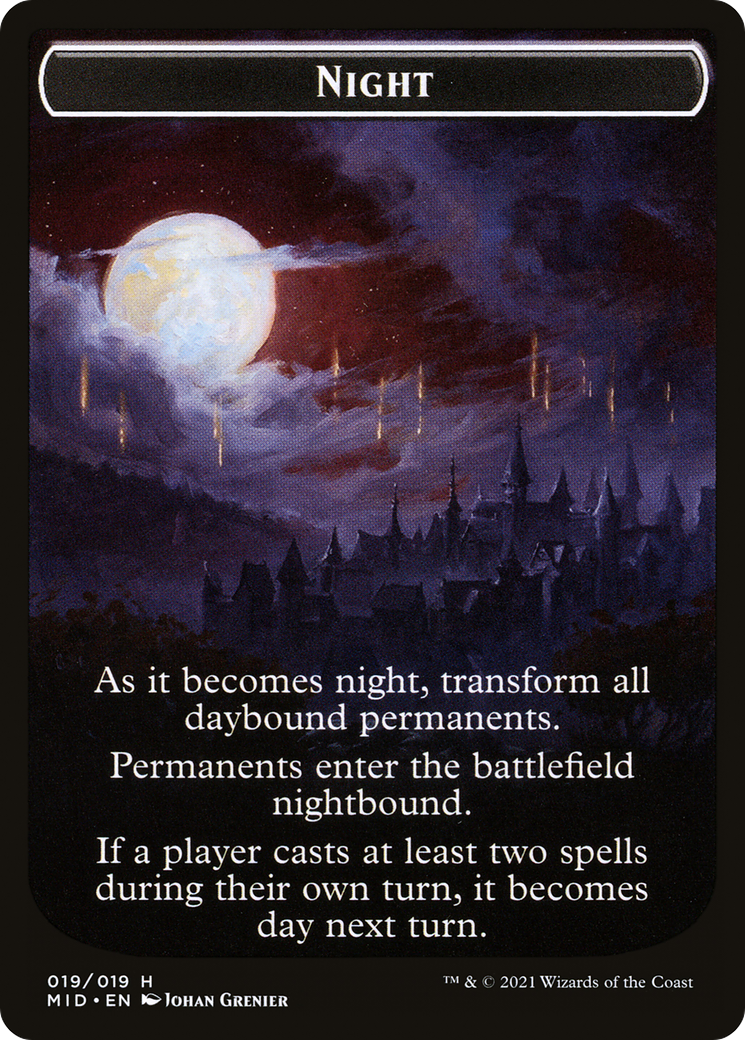Day // Night (TMID-019) - Innistrad: Midnight Hunt Tokens