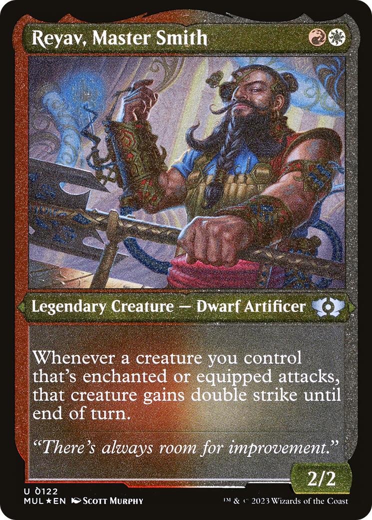 Reyav, Master Smith (Foil Etched) (MUL-122) - Multiverse Legends Foil