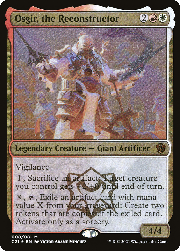 Osgir, the Reconstructor (Display Commander) - Thick Stock (C21-008) - Commander 2021 Display Commanders Foil