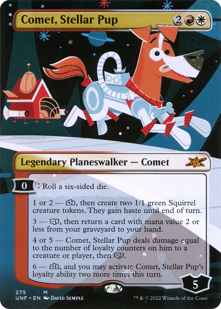 Comet, Stellar Pup (Borderless) (UNF-275) - Unfinity: (Showcase) (Borderless) Foil