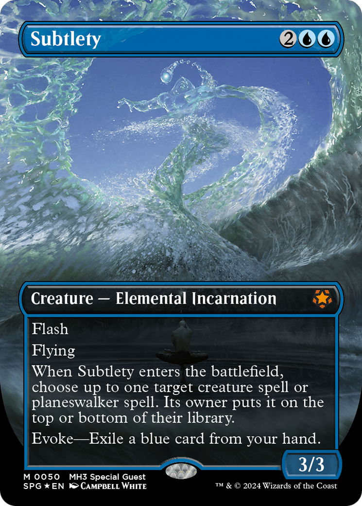 Subtlety (Borderless) (Textured Foil) (SPG-050) - Special Guests (Borderless) Foil