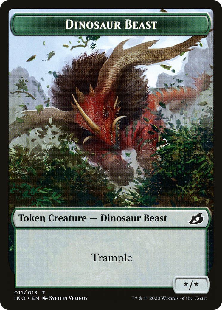 Dinosaur Beast (TIKO-011) - Ikoria: Lair of Behemoths Tokens Foil
