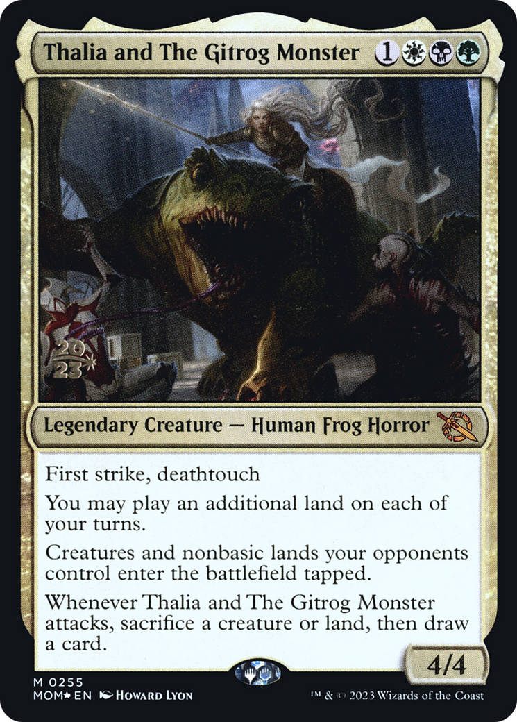 Thalia and The Gitrog Monster (PRE-255) - March of the Machine Promos Foil
