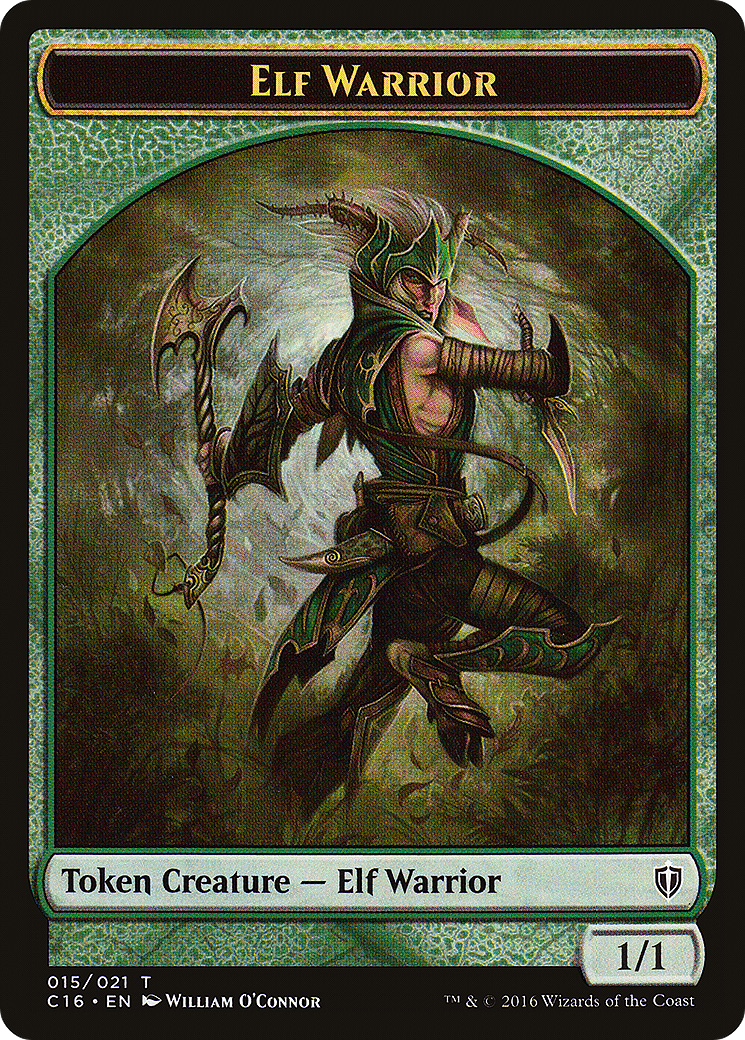 Elf Warrior // Zombie Double-Sided Token (C16-15 // 11) - Commander 2016 Tokens