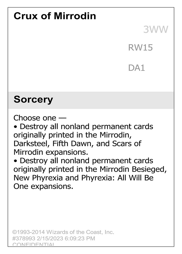 Crux of Mirrodin (UNK-RW15) - Unknown Event