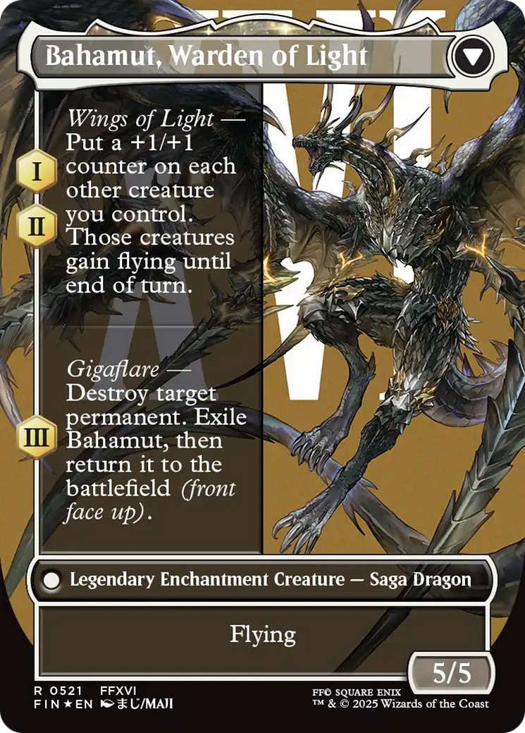 Dion, Bahamut's Dominant (Borderless) (Surge Foil) (FIN-521) - FINAL FANTASY: (enchantment) (Borderless) Foil