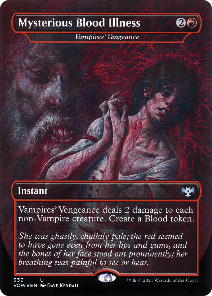 Mysterious Blood Illness - Vampires' Vengeance (VOW-339) - Innistrad: Crimson Vow / Mysterious Blood Illness (Borderless)