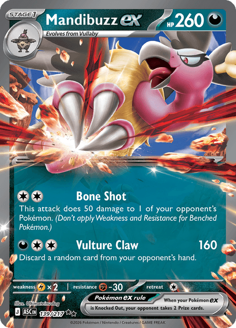 Mandibuzz ex 139  - Holofoil ME Ascended Heroes - Double Rare
