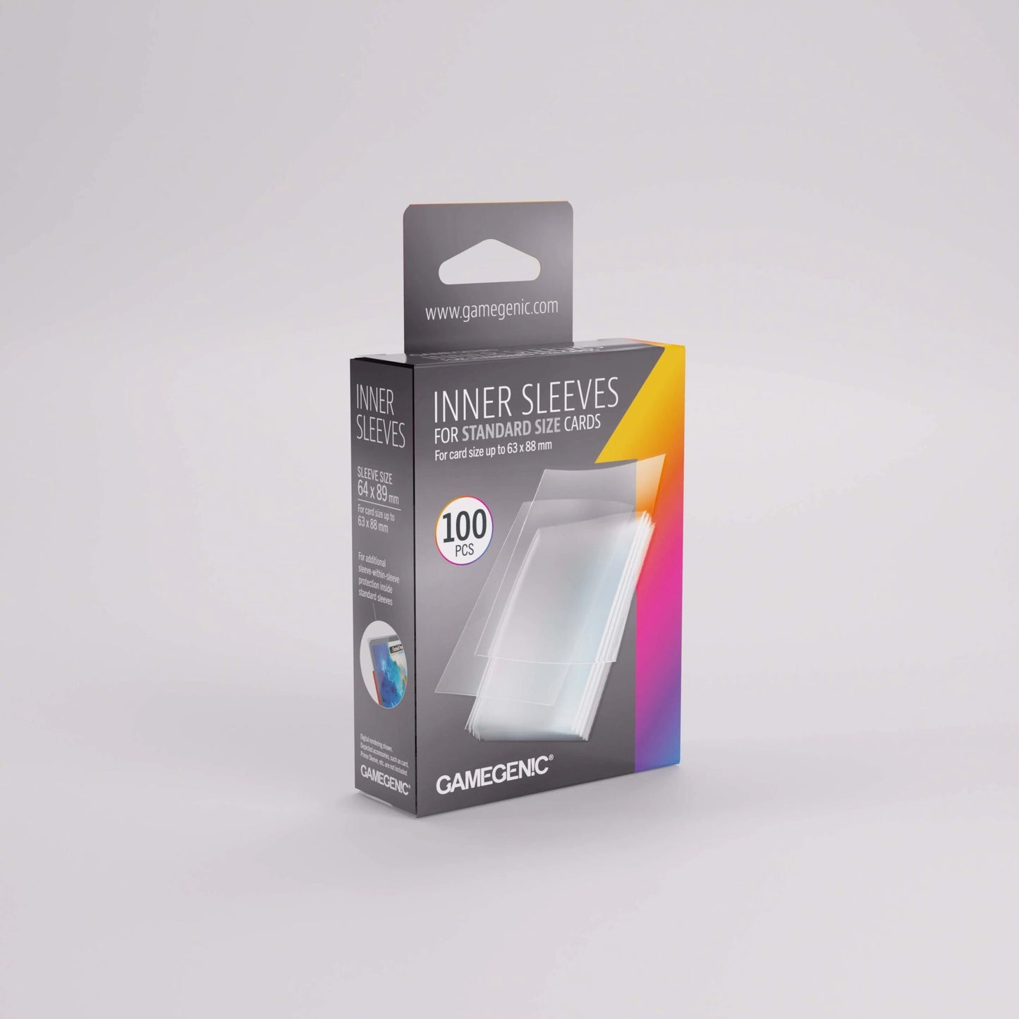 GameGenic - Inner Sleeves: Standard Size (64mm x 89mm - 100 Sleeves)
