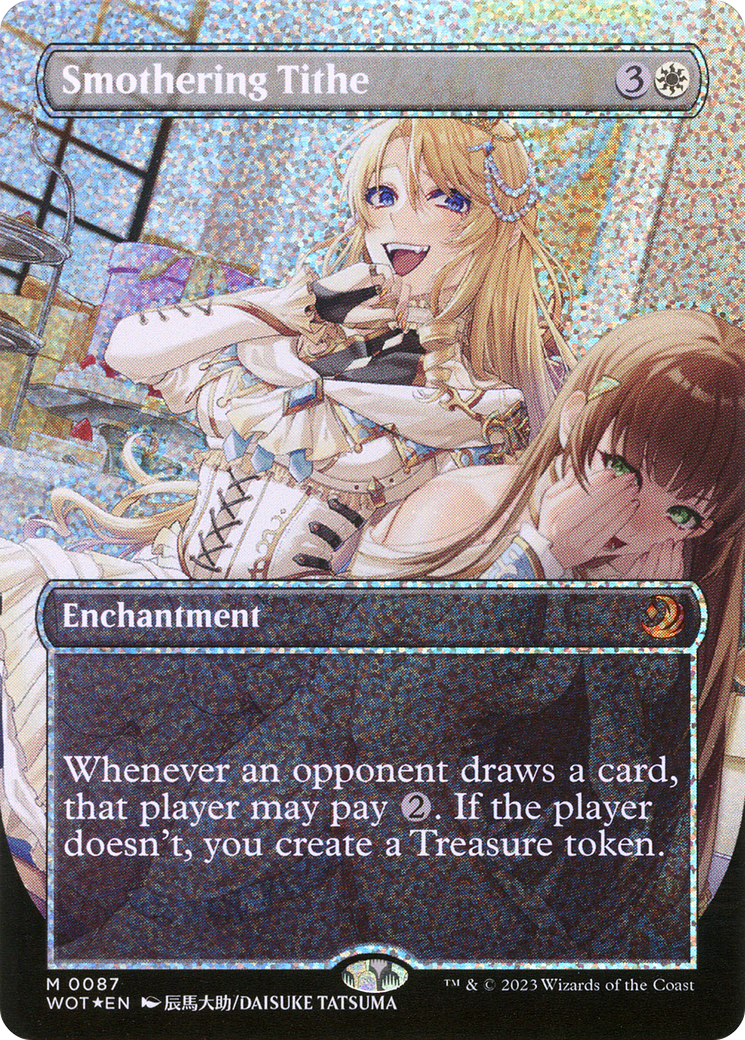 Smothering Tithe (Anime Borderless) (Confetti Foil) (WOT-087) - Wilds of Eldraine: Enchanting Tales (Borderless) Foil