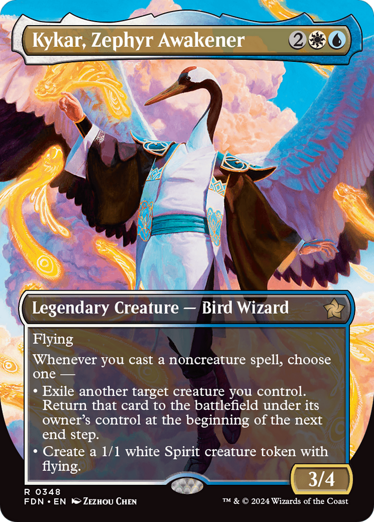 Kykar, Zephyr Awakener (Borderless) (FDN-348) - Foundations (Borderless) Foil